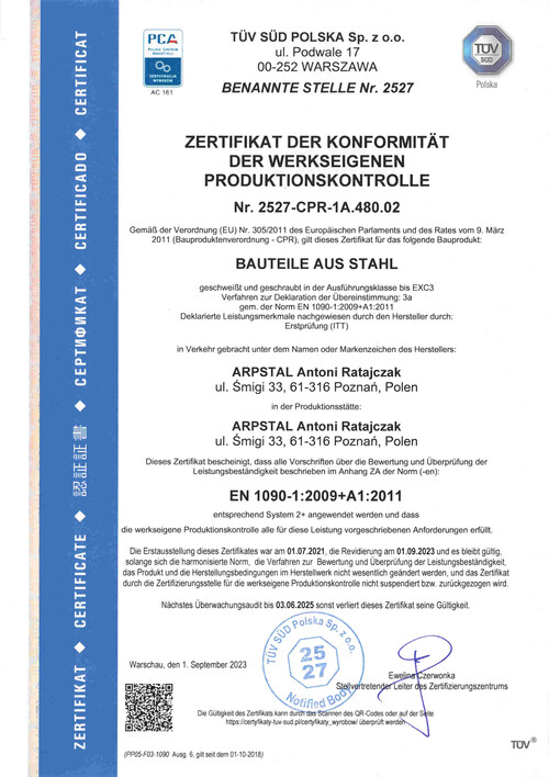 EN 1090-1:2009 + A1:2011 EXC3