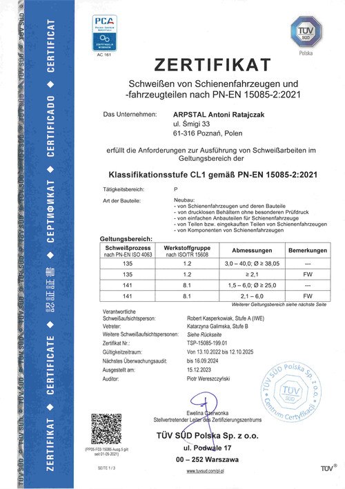 PN-EN 15085-2:2021 CL1